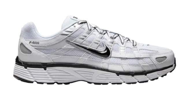 Nike P-6000 Weiß Metallic Silber Schwarz